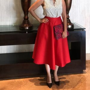 H&M red satin skirt [Size 6]